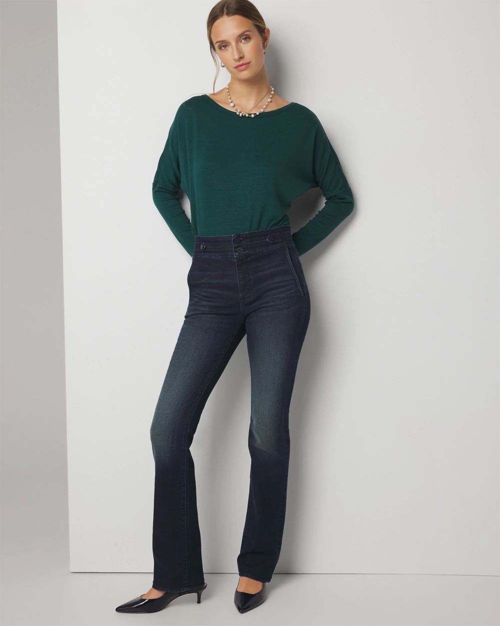 Petite Extra High Rise Everyday Soft Mariner Bootcut Jeans